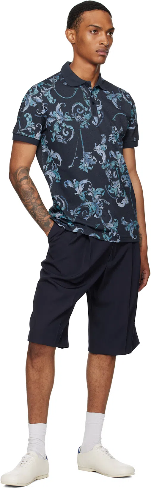 DRIES VAN NOTEN Wool Panrom Bermuda Shorts In Blue