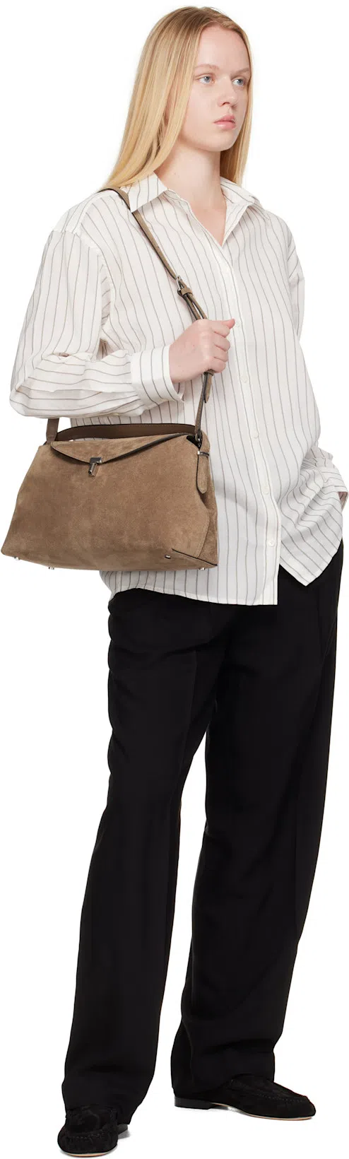 TOTÊME Toteme Tapered Wool-blend Trousers In Grey