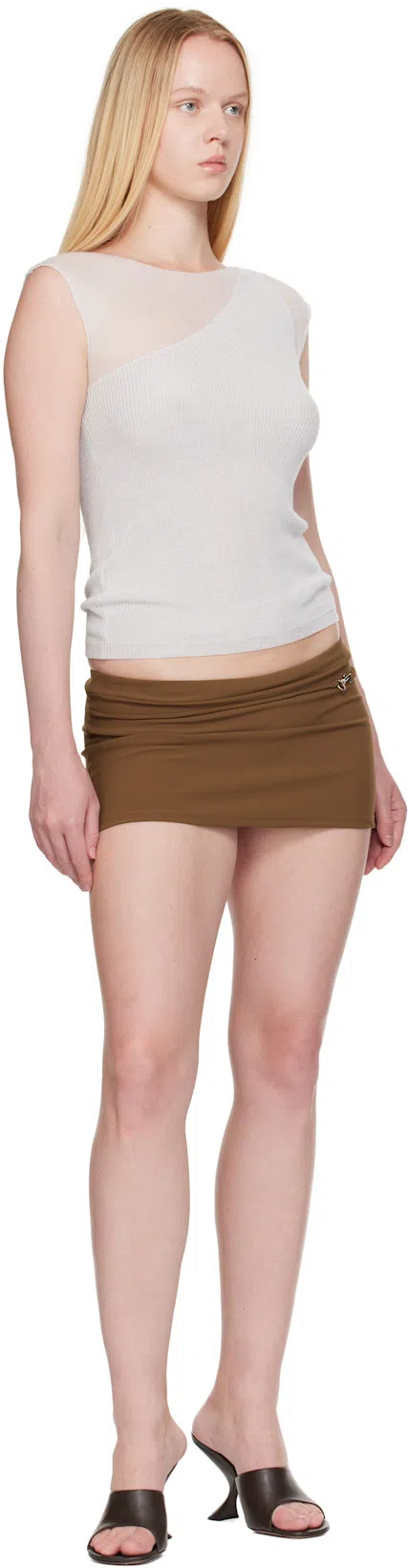 AMINA MUADDI Coffee Nappa Leather Taylor Slipper 90 Sandals In Burgundy