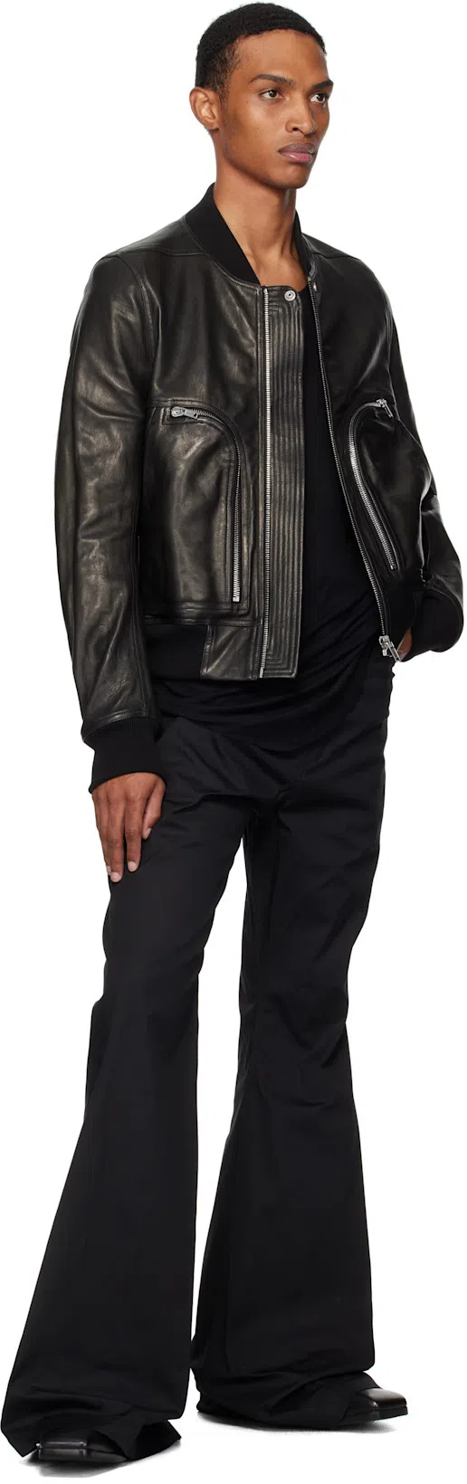 RICK OWENS Black Hollywood Heeled Sliver Chelsea Boots In 09 Black