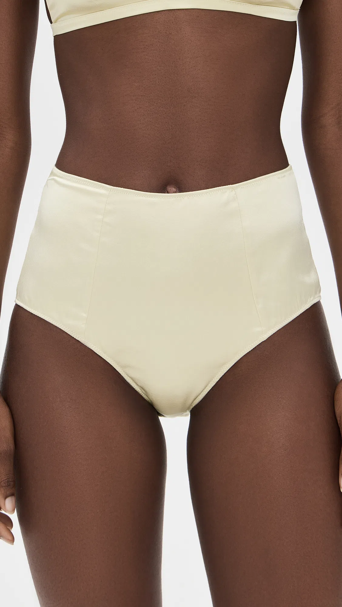 KIKI DE MONTPARNASSE Tous Les Jours High-rise Stretch Silk Panties In Neutral