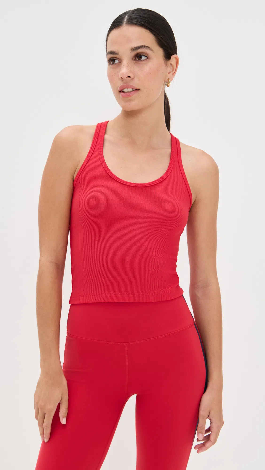 SPLITS59 Ashby Rib Crop Tank Pirate Red