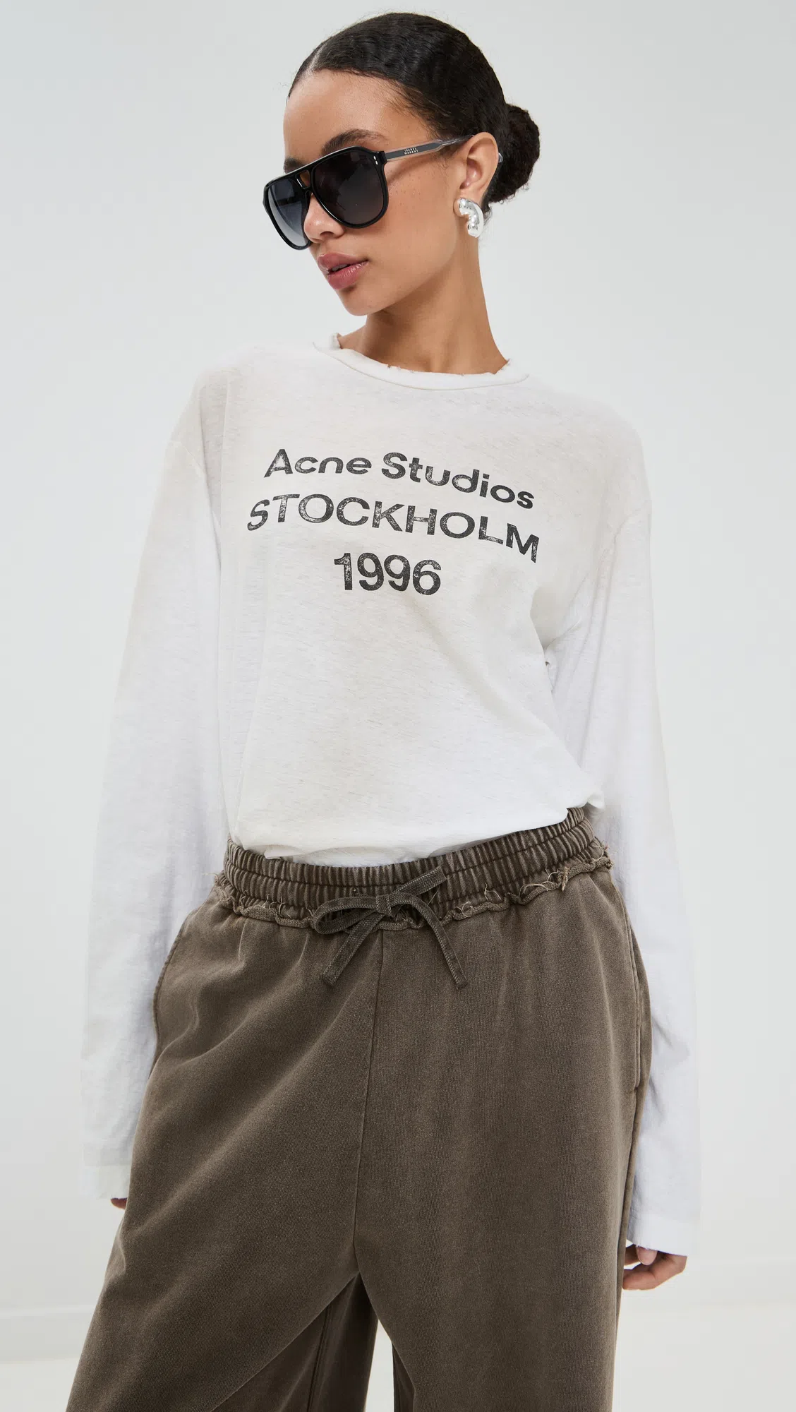 ACNE STUDIOS White Relaxed Fit Logo T-shirt In Dc6 Dusty White