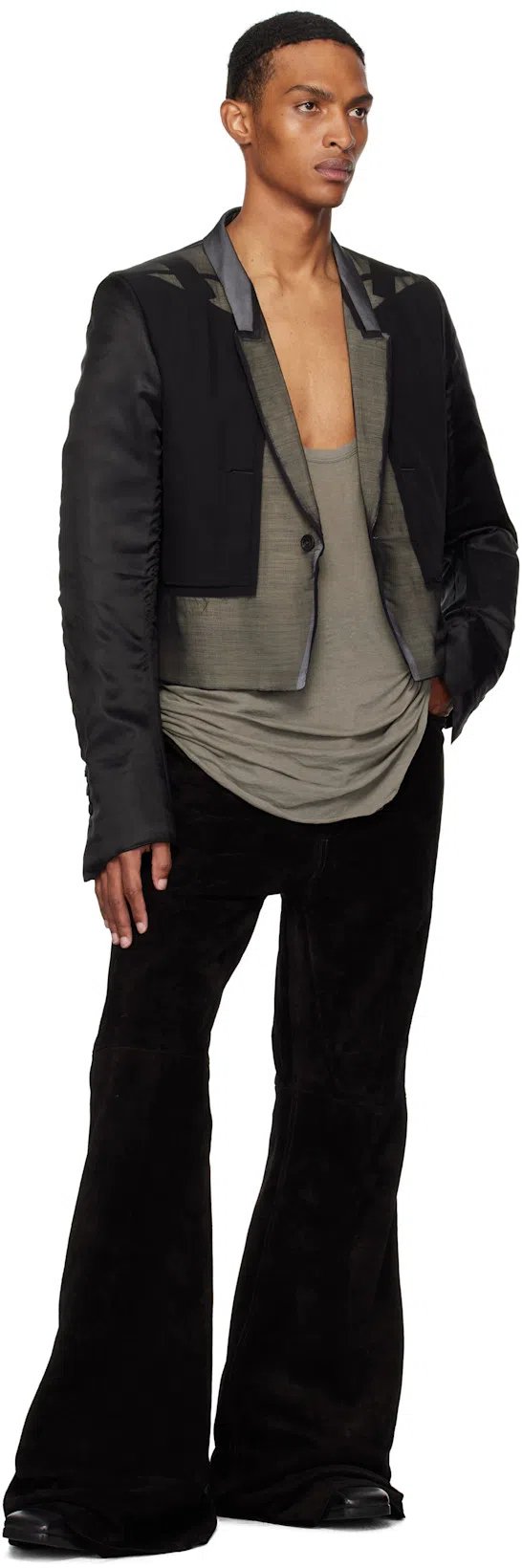 RICK OWENS Black Hollywood Heeled Sliver Chelsea Boots In 09 Black