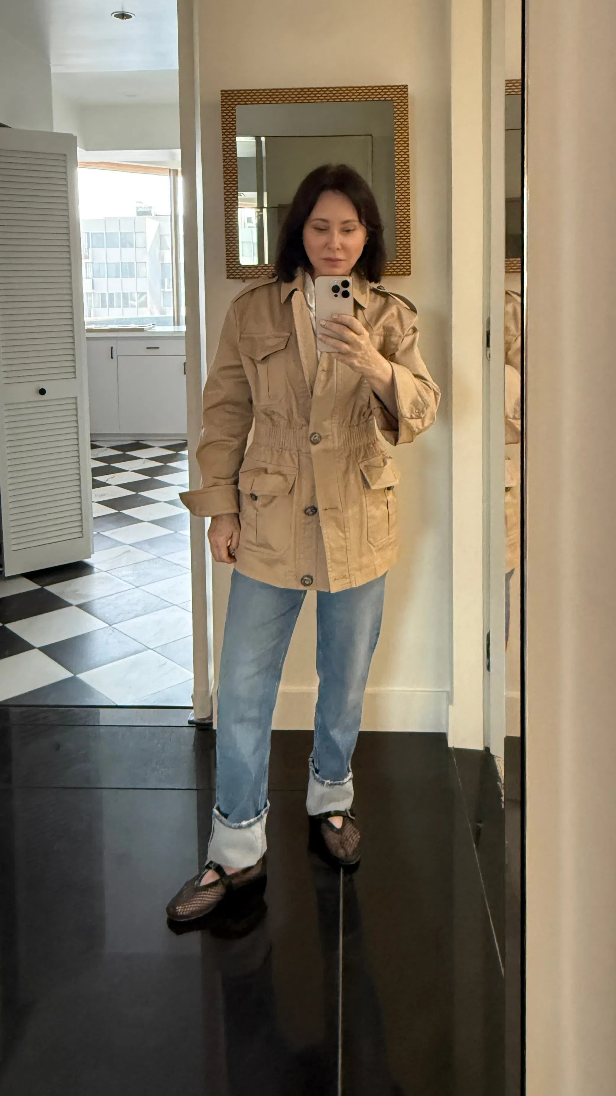 ALAÏA Alaia Women Ballet Flats Mesh Ballerinas With Patent Leather Profiles In Multi