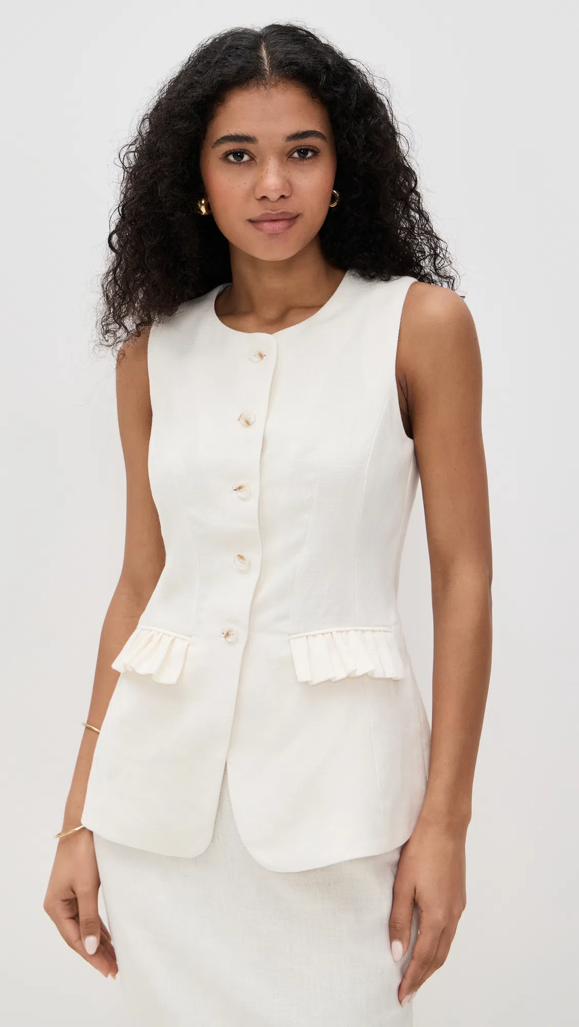 POSSE Inactive Coo China Style Matilda Gilet In White