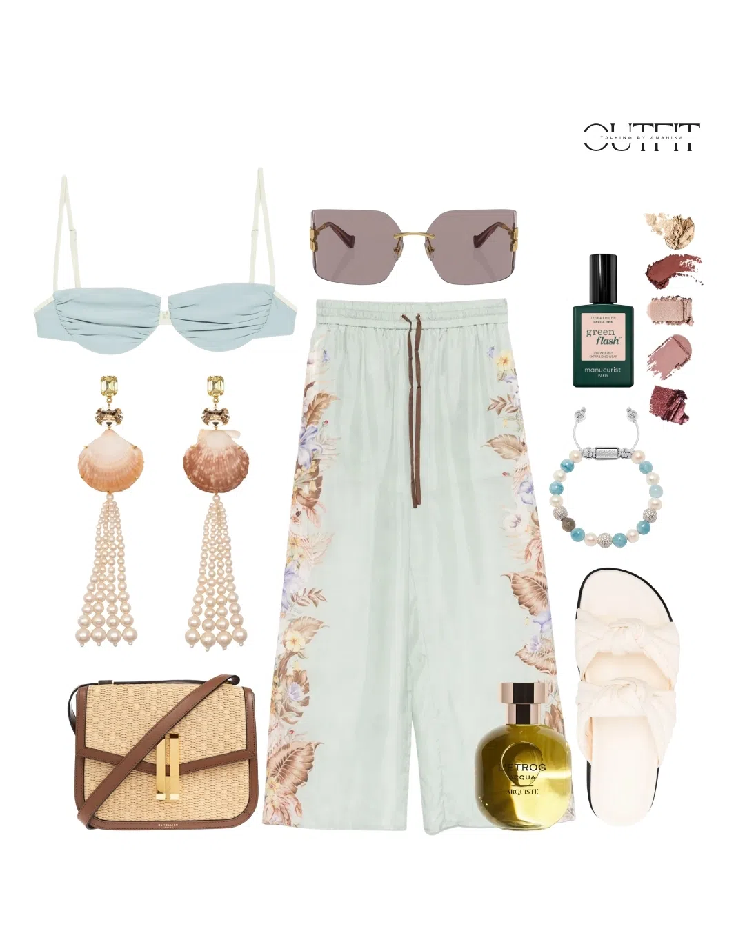 ZIMMERMANN Coco Silk Relaxed Pants In Gray