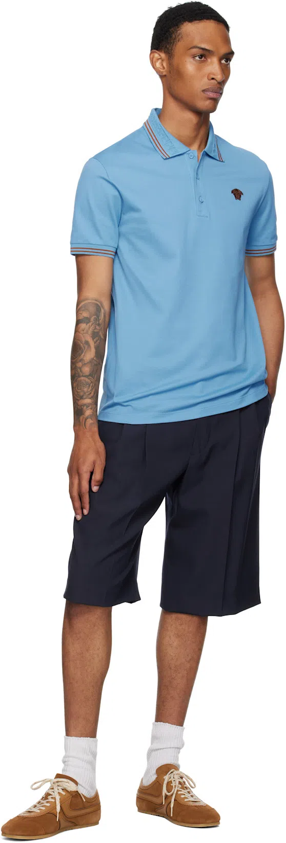 DRIES VAN NOTEN Wool Panrom Bermuda Shorts In Blue