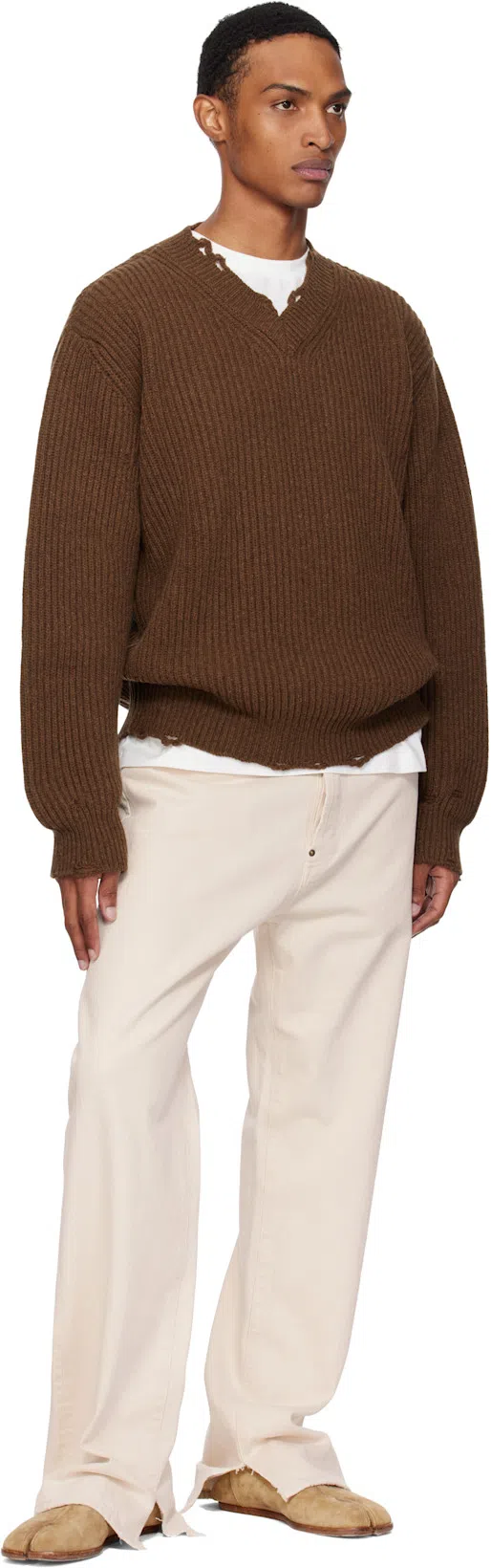 MM6 MAISON MARGIELA Mm6 V-neck Sweater Brown Melange