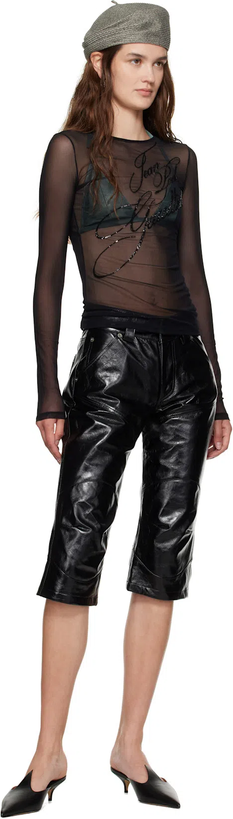 FERRAGAMO Dorye Leather Mule Pumps In Black