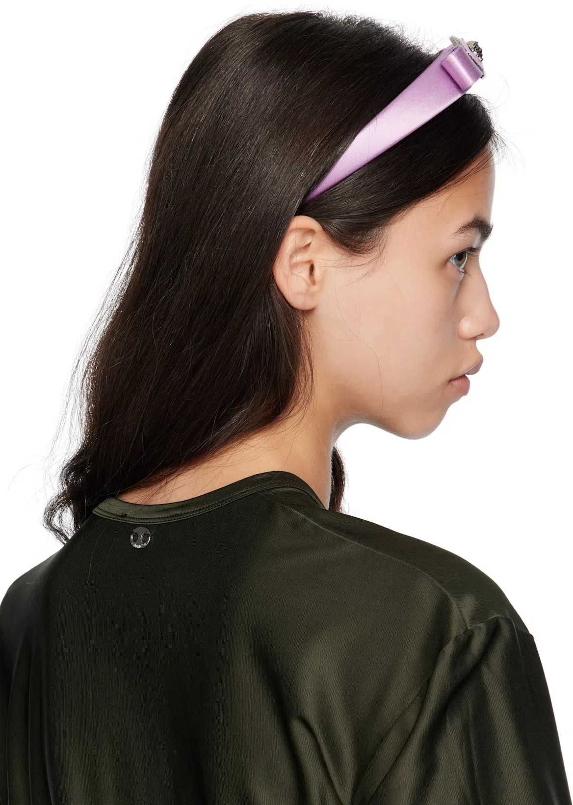 RABANNE Cut-out Knot Detail Round Neck Top In Green