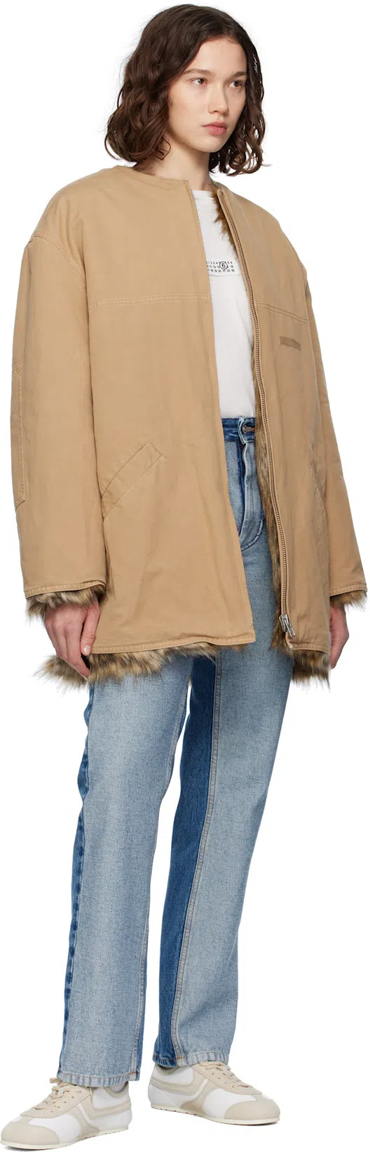 MM6 MAISON MARGIELA Mm6 By Maison Margiela Reversed Front Jeans In Blue