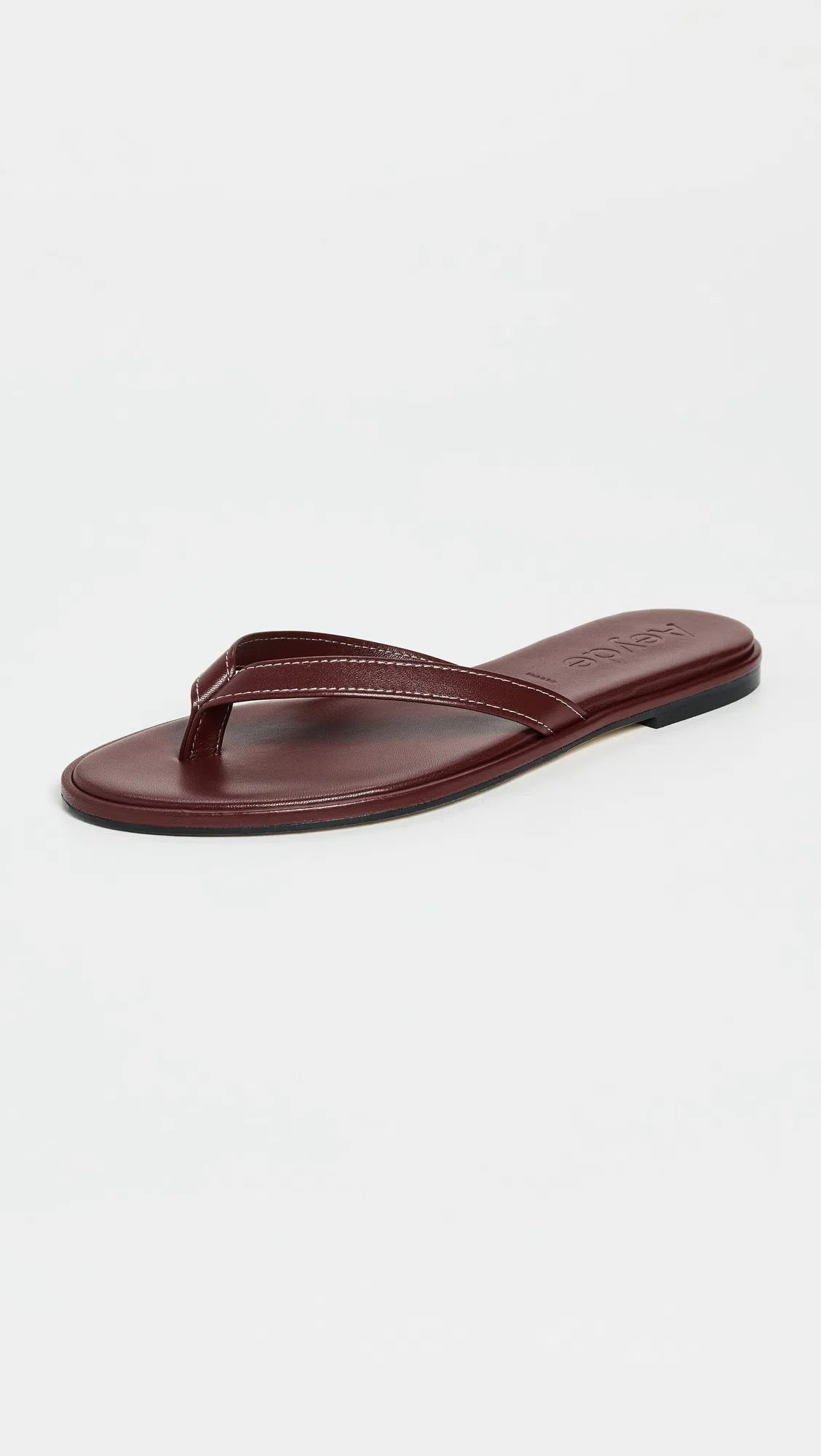 AEYDE Burgundy Melody Leather Toe-post Flip-flops In Red
