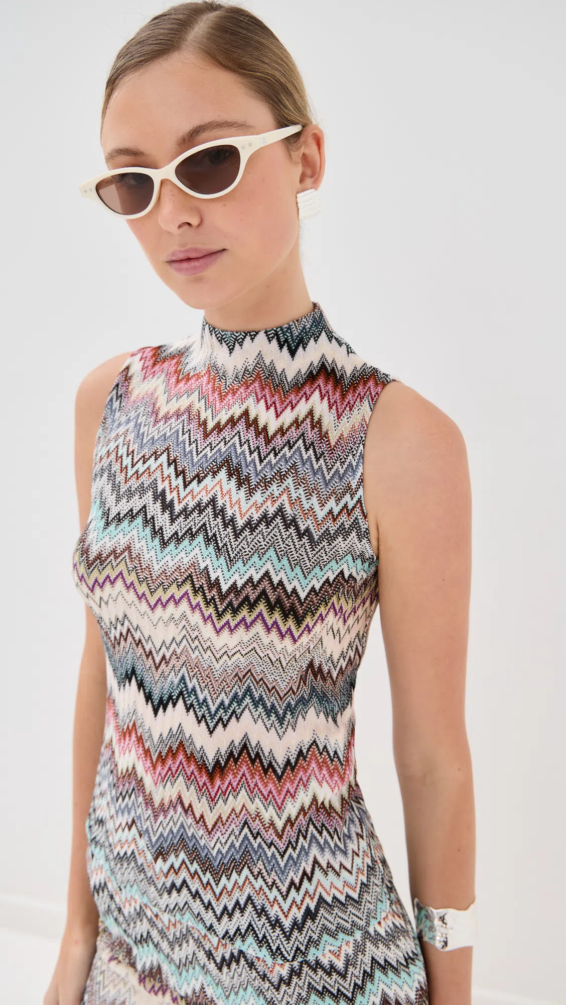 MISSONI Crew Neck Mini Dress With Snake Pattern In Burgundy