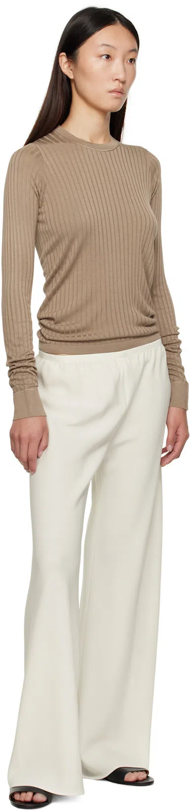 THE ROW Top Keya In Misto Viscosa Cappuccino Donna In Brown