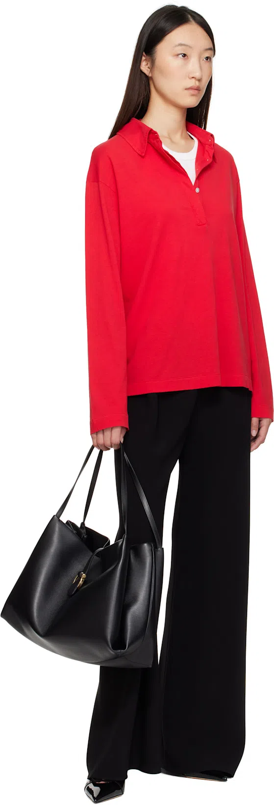 THE ROW Gala High-rise Wide-leg Cady Pants In Black