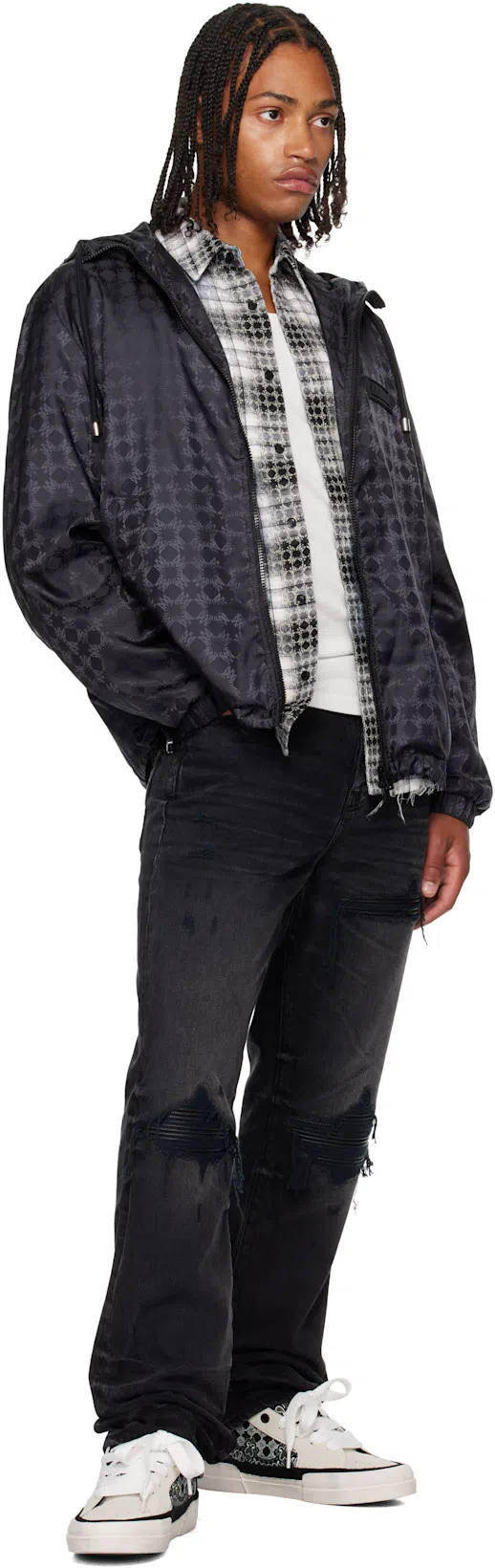 AMIRI Logo-embroidered Carpenter Trousers In Grey