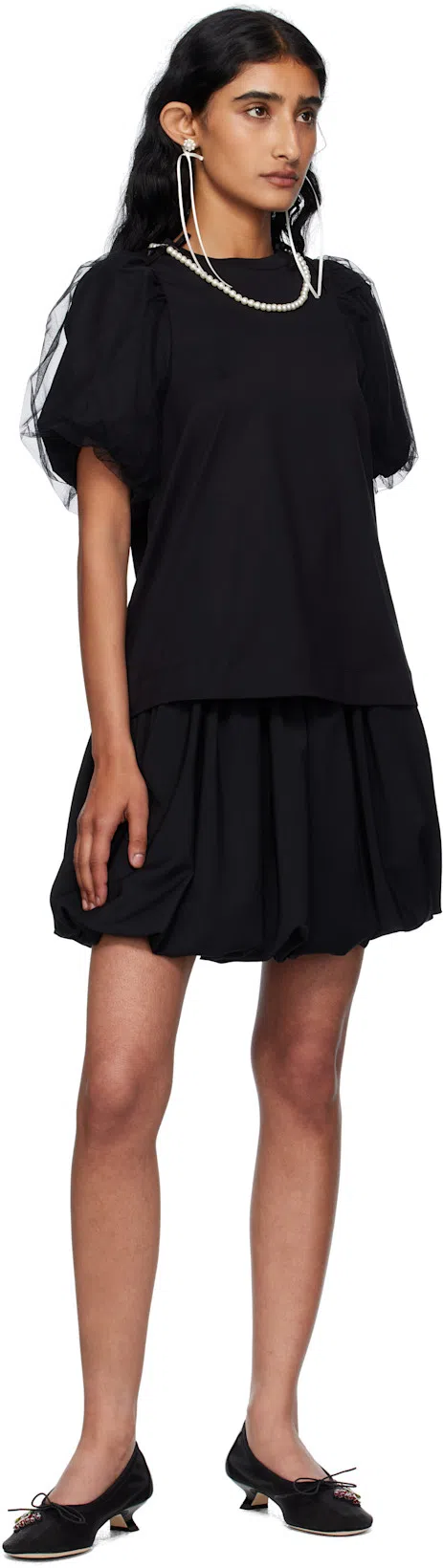 AARON ESH Black Puffball Miniskirt