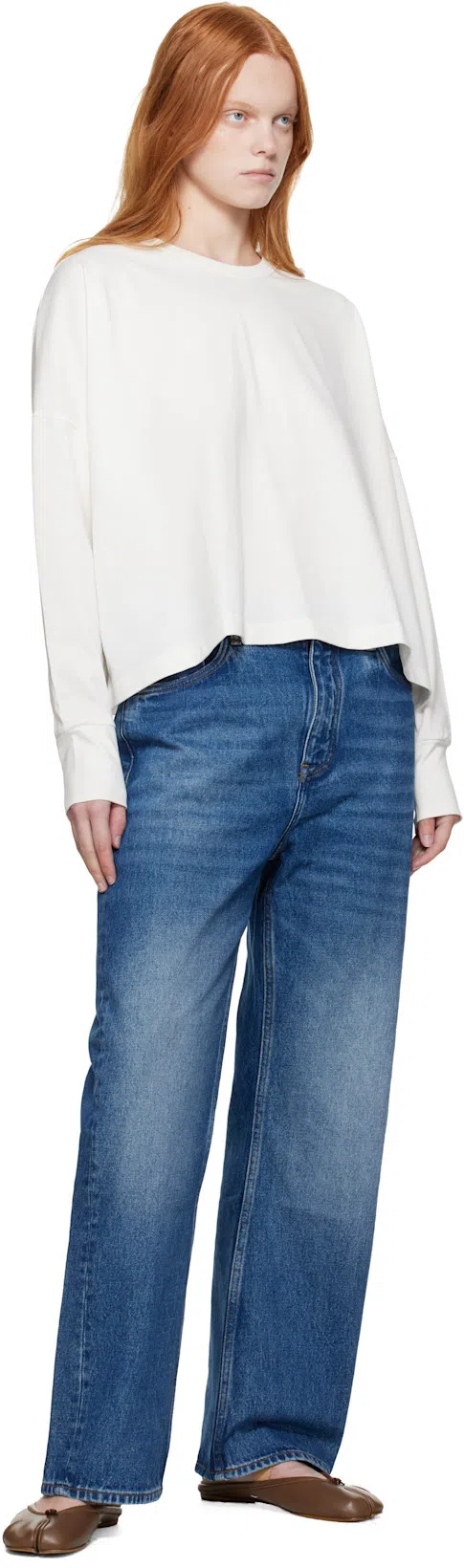 MAISON MARGIELA Tabi Frayed Split-toe Leather Ballet Flats In Brown