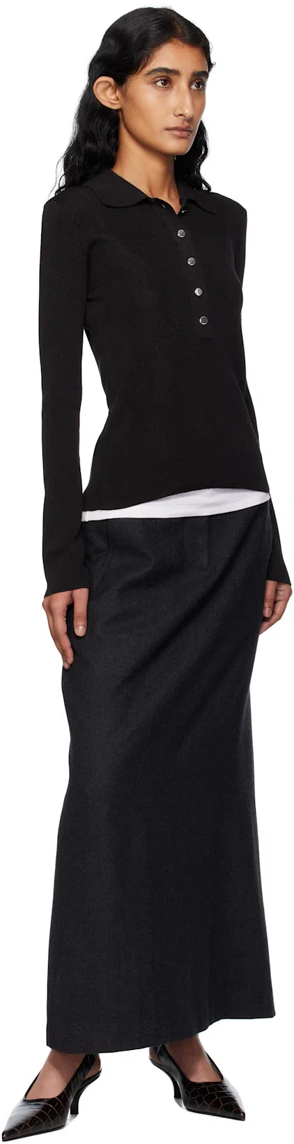 TOTÊME Toteme Classic Croc-embossed Leather Slingback Pump In Brown