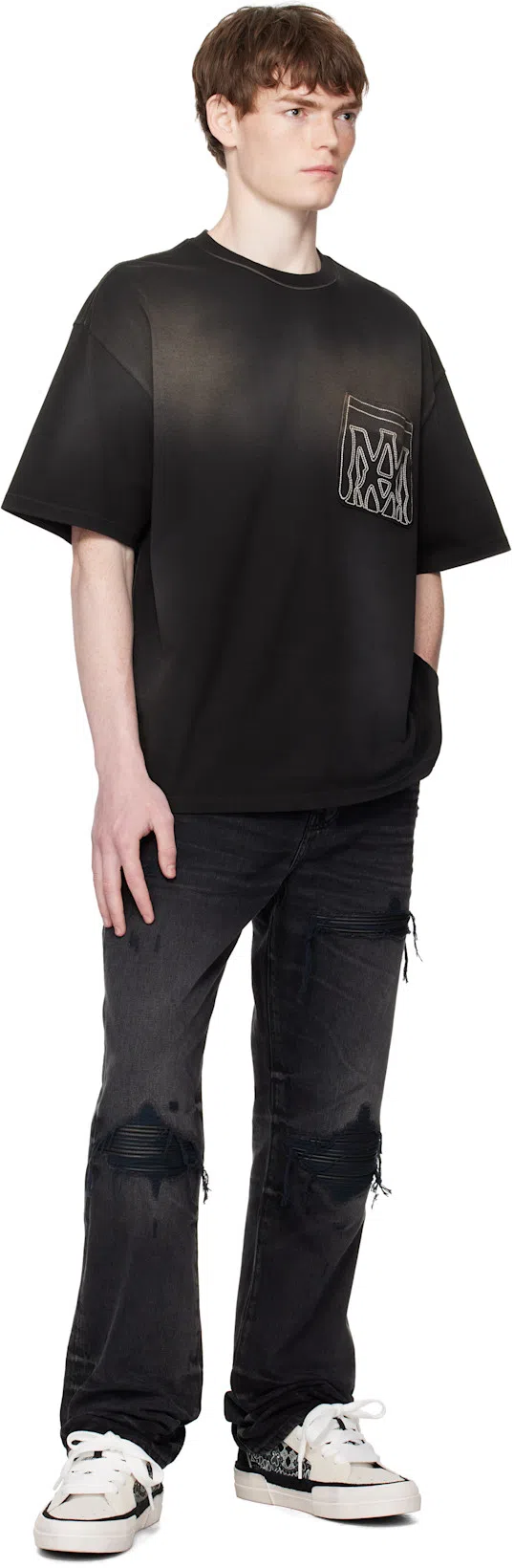 AMIRI Logo-embroidered Carpenter Trousers In Grey