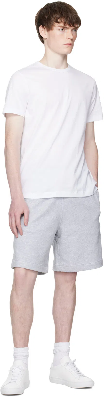 HUGO BOSS Boss Mens White Crewneck Embroidered Branding Cotton-jersey T-shirt