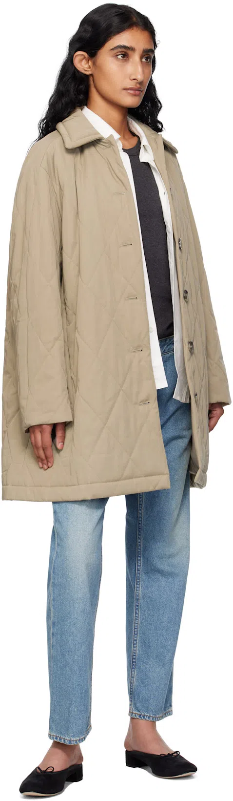 TOTÊME Gray Curved Rib Tank Top In Charcoal Melange 019