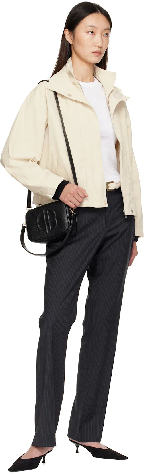 ANINE BING Black Lili Shoulder Bag In Pattern