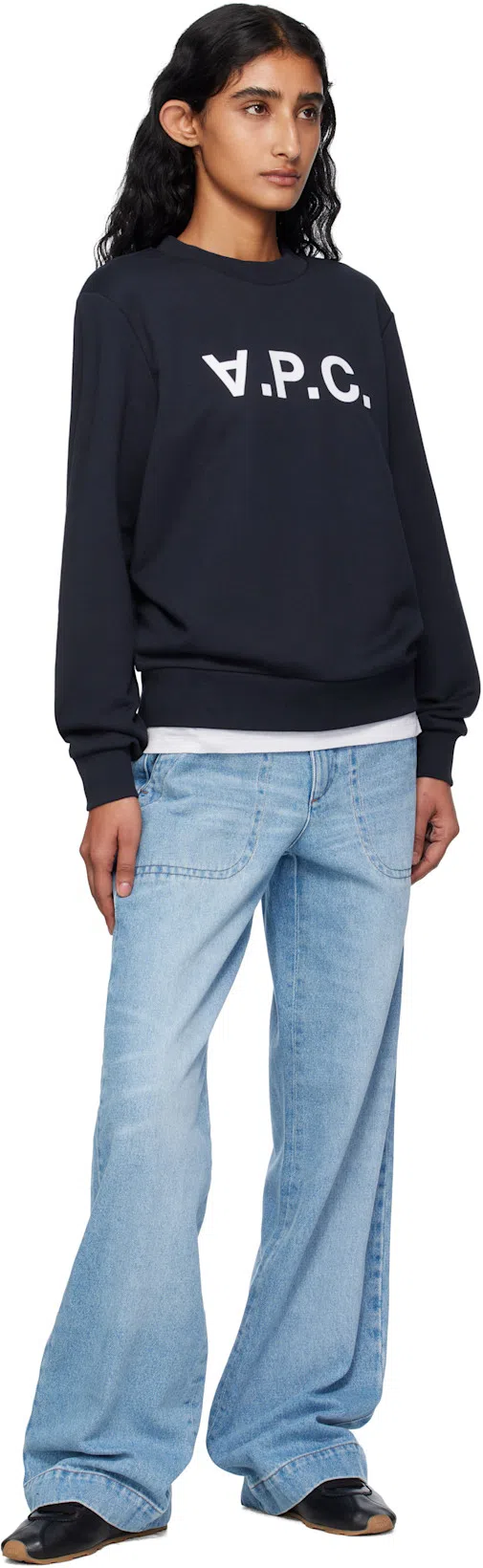APC Elisa Vpc Logo Sweatshirt In Inverted Print In Blue