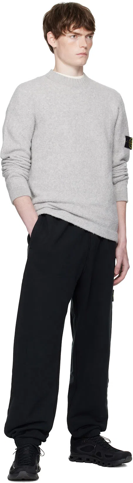 STONE ISLAND Short-sleeved Crew Neck T-shirt With Subtle Emblem Patch In White