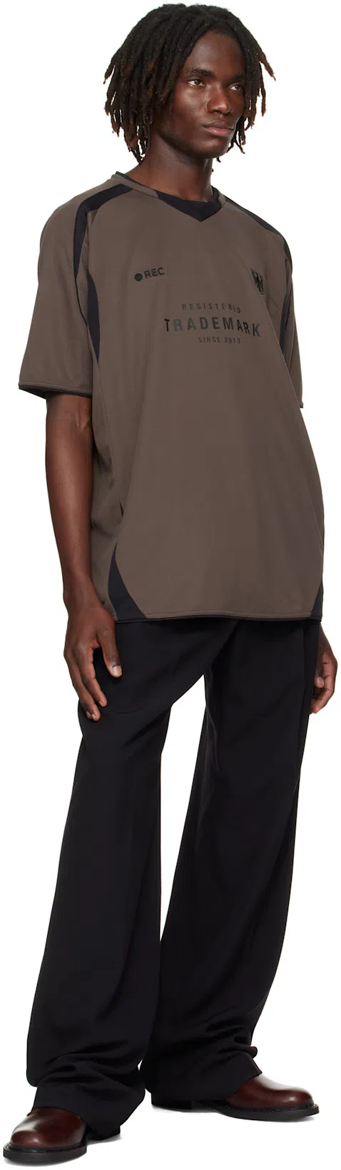 DRIES VAN NOTEN Wide Wool Blend Gabardine Pants In Navy