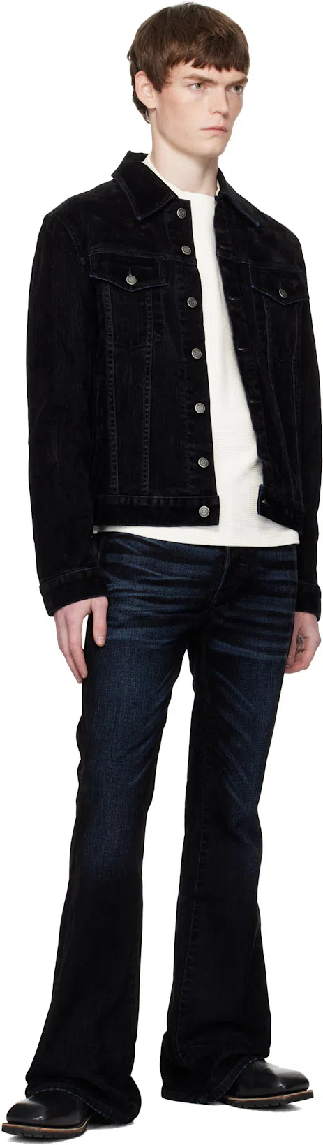 OUR LEGACY Black Leather Ankle Boots With Vintage Sole