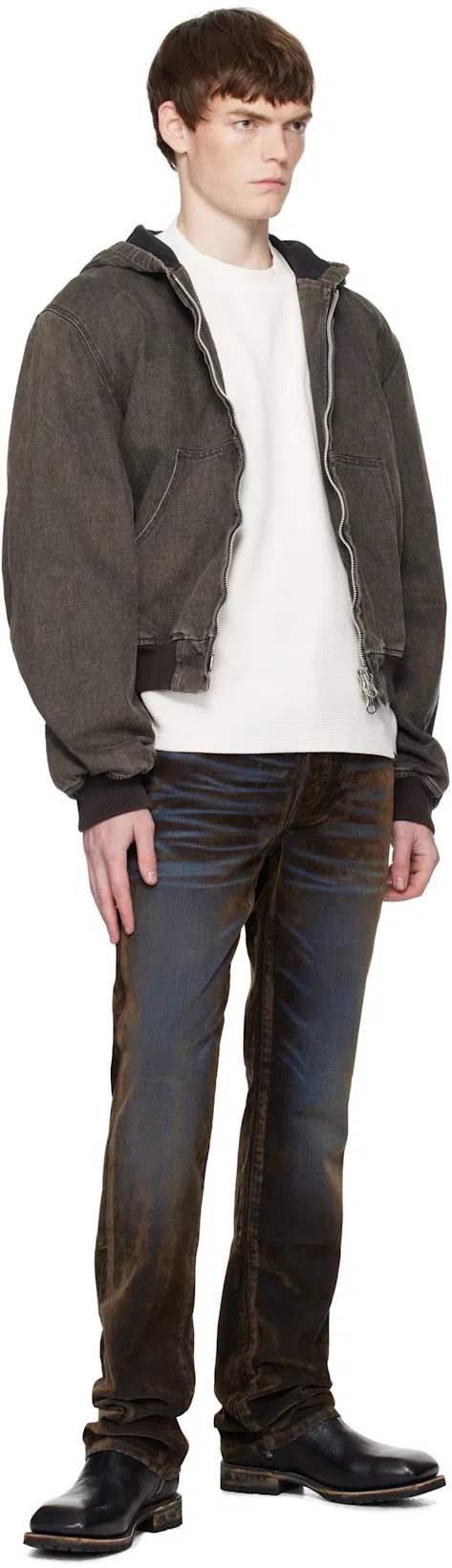 OUR LEGACY Black Leather Ankle Boots With Vintage Sole