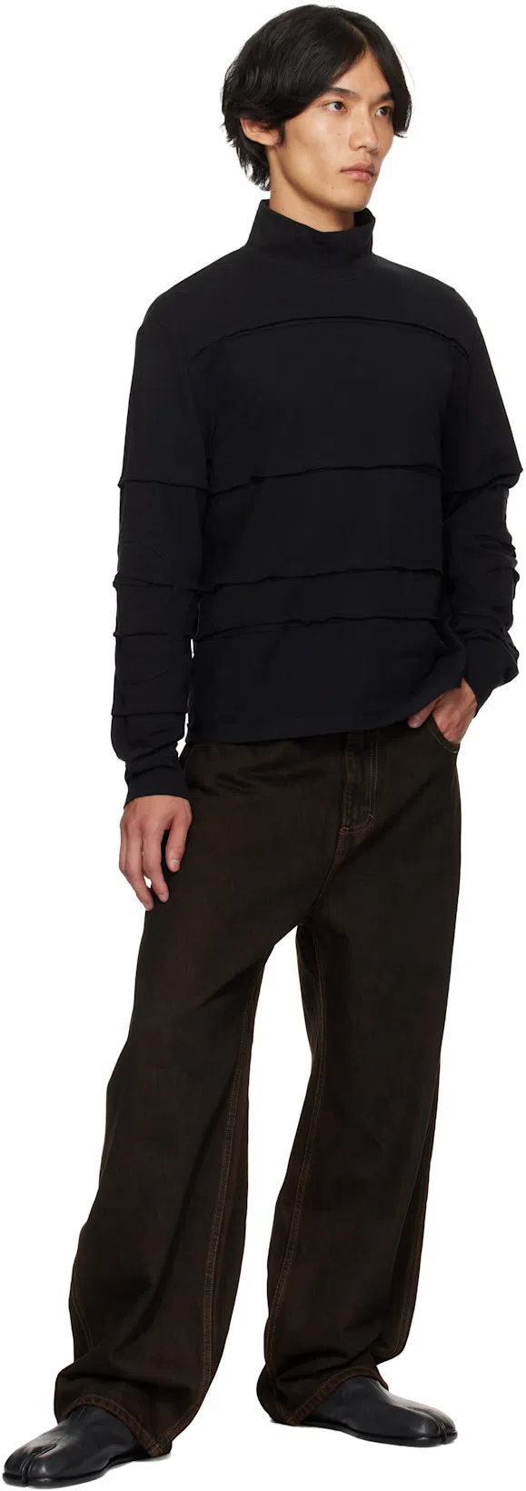 MAISON MARGIELA Smooth Leather Loafers With Split-toe Design In Black