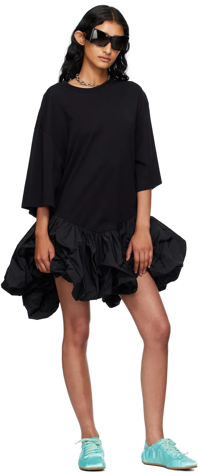 D'HEYGERE Silver Solitaire Chain Necklace In Silver/white