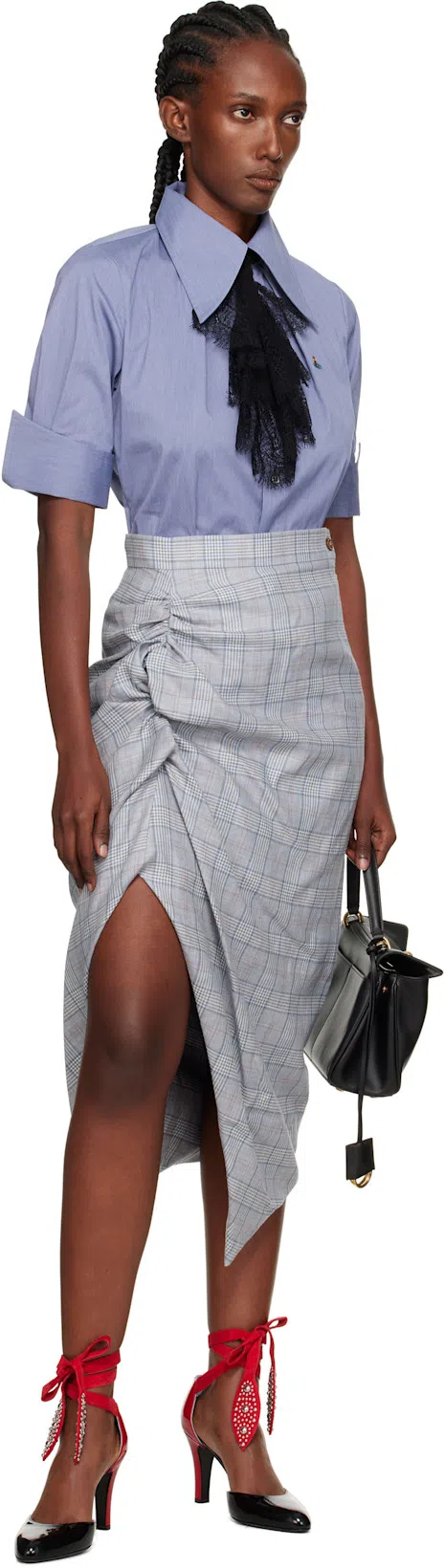 VALENTINO GARAVANI Black And Red Foliefoliage Décolleté