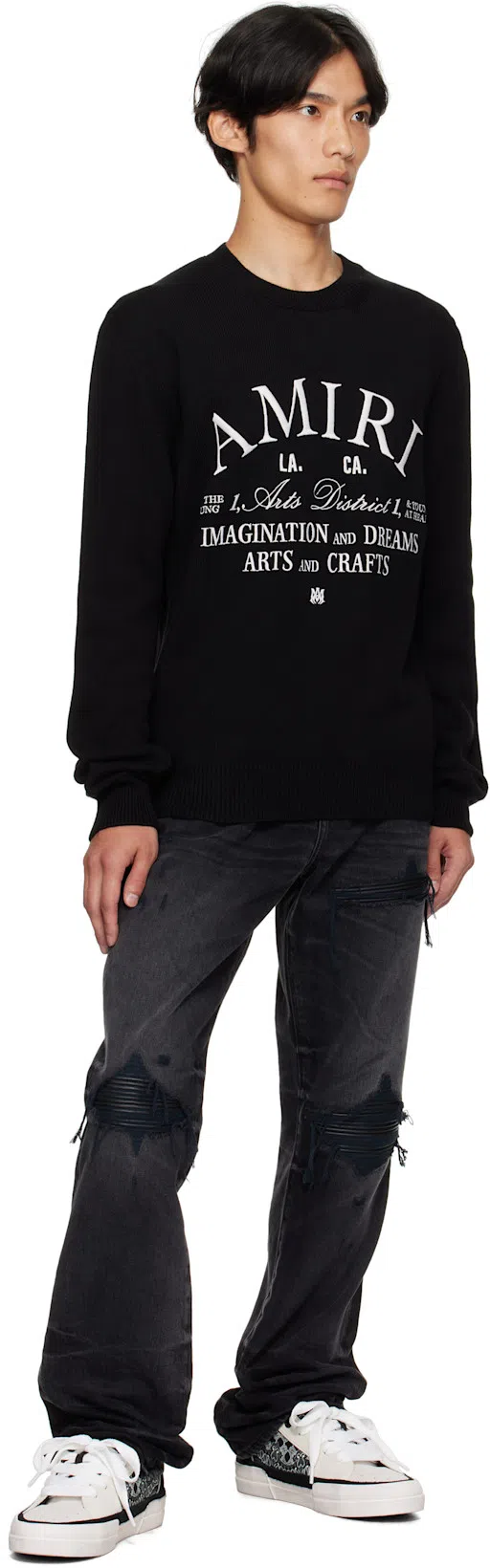 AMIRI Logo-embroidered Carpenter Trousers In Grey