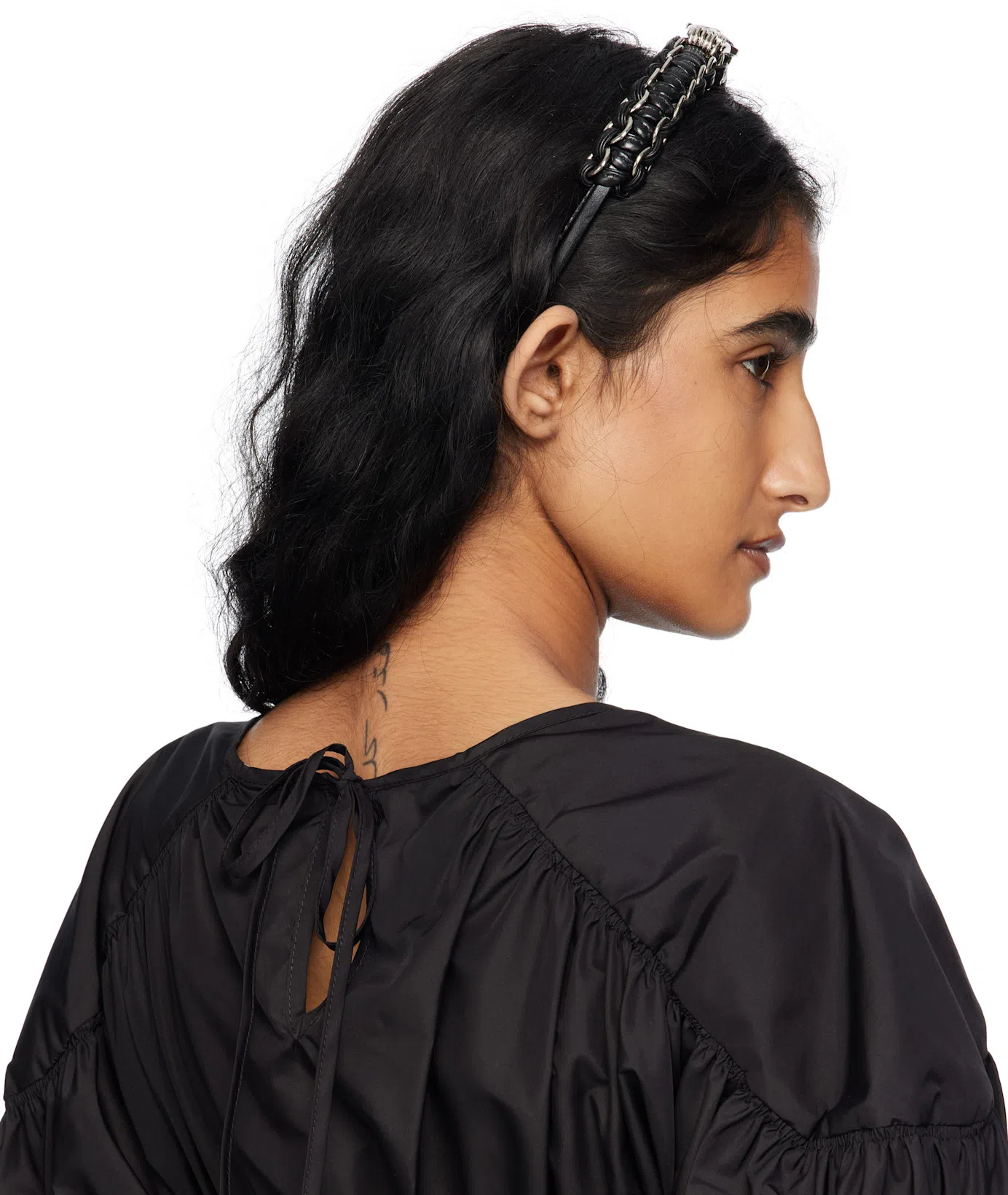 CECILIE BAHNSEN Tech Fabric Brooklyn Top With Button Detail In Black