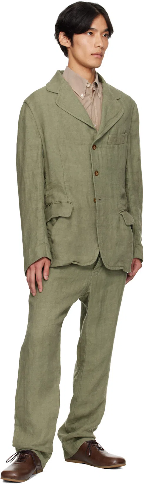 VIVIENNE WESTWOOD Khaki Cropped Cruise Trousers In Green