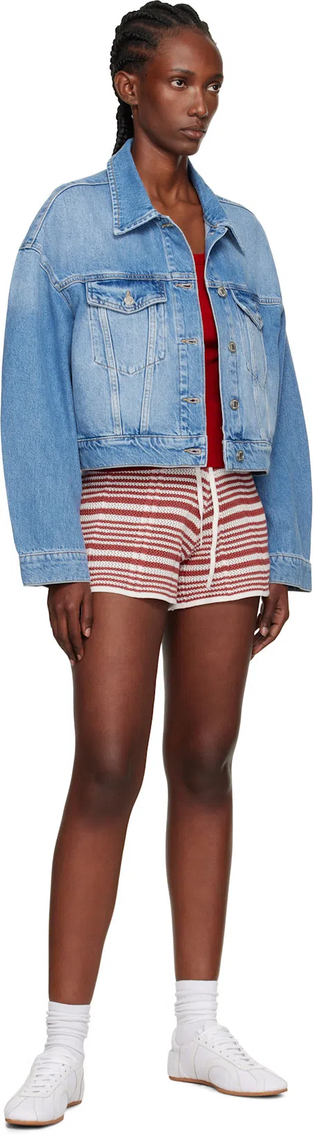 TOTÊME Canvas Low-top Sneakers With Leather Profiles In White