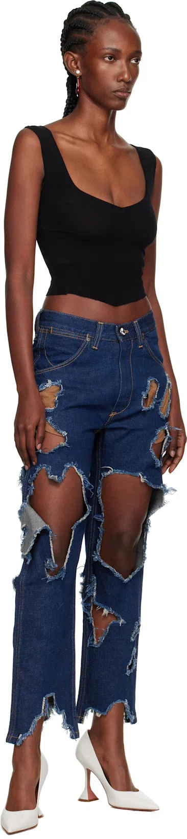 VALENTINO GARAVANI Black And Red Foliefoliage Décolleté