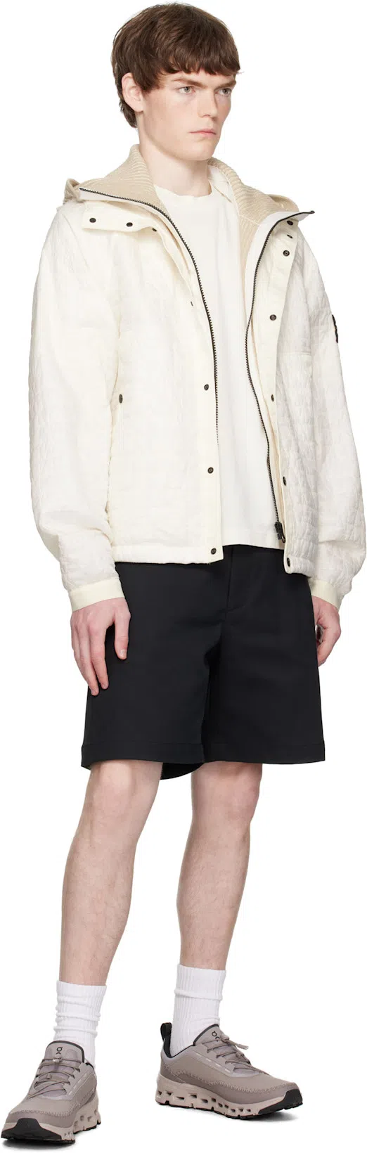 STONE ISLAND Short-sleeved Crew Neck T-shirt With Subtle Emblem Patch In White