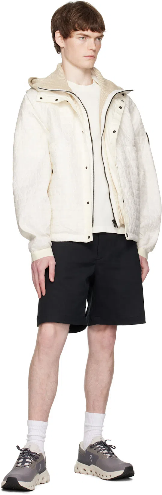 STONE ISLAND Short-sleeved Crew Neck T-shirt With Subtle Emblem Patch In White