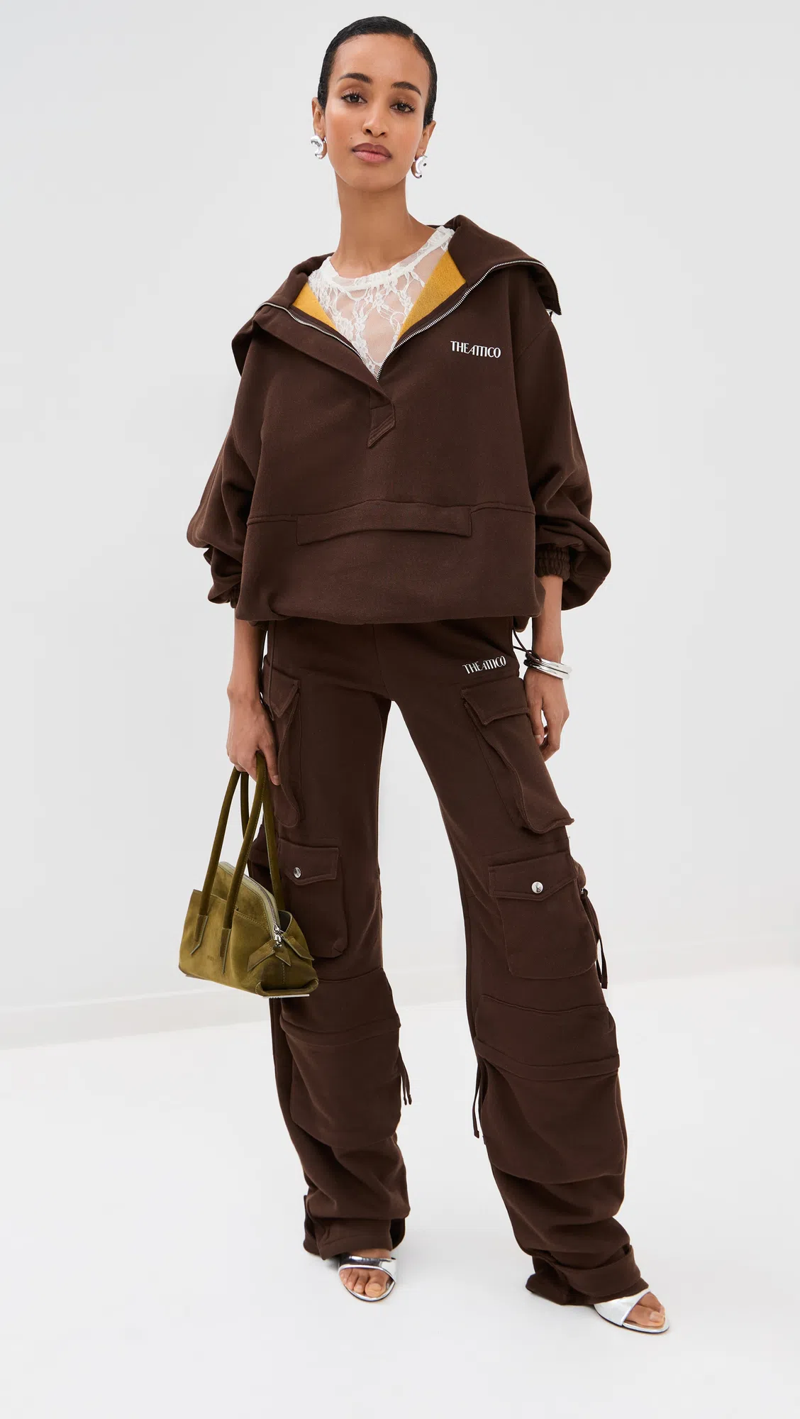 ATTICO Cotton Sweatshirt Logo 251wcb00091jjf007a R Attic 204 In Brown