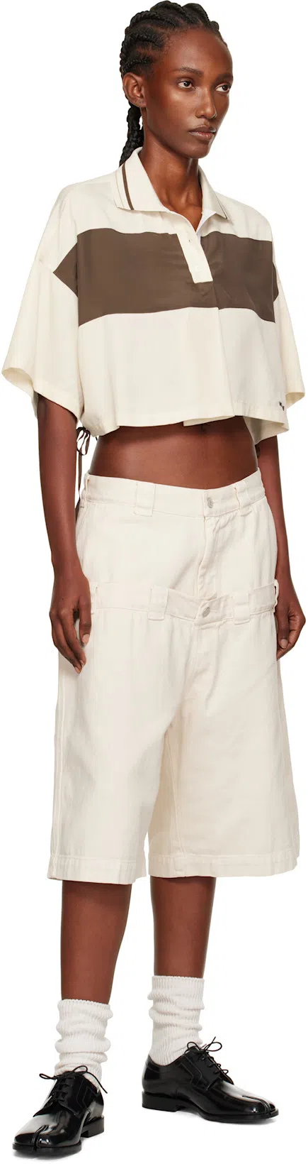 MAISON MARGIELA Lace-up Derbies In Black Leather In Animal Print