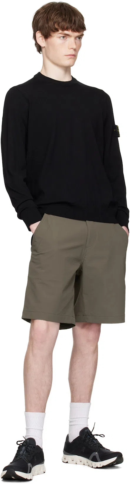 STONE ISLAND Cotton Sweatshirt With Removable Logo Patch In Black