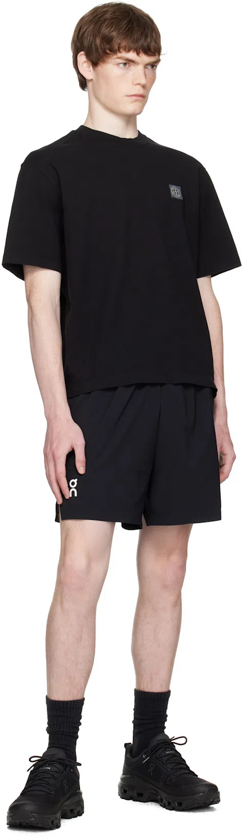 STONE ISLAND Logo Cotton T-shirt In Black