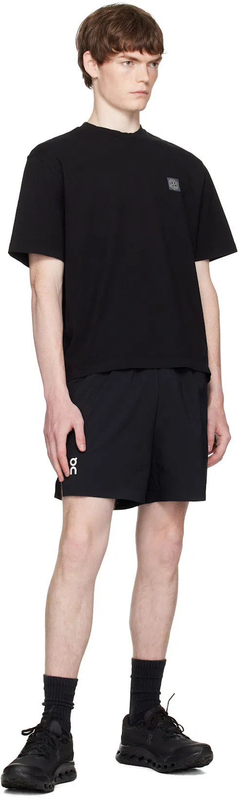 STONE ISLAND Logo Cotton T-shirt In Black