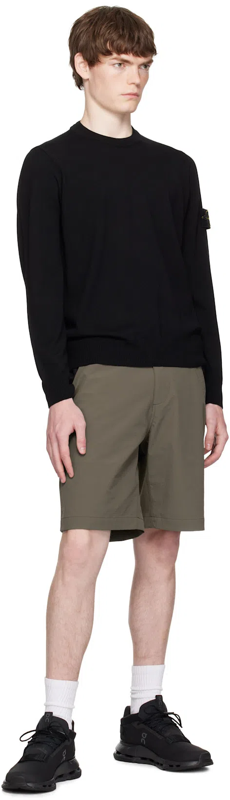 STONE ISLAND Cotton Sweatshirt With Removable Logo Patch In Black