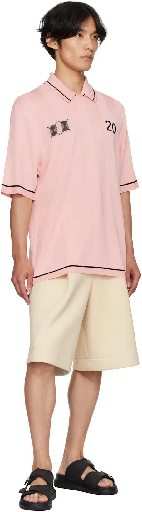 JACQUEMUS Le Polo Liga Football Polo In Light Pink